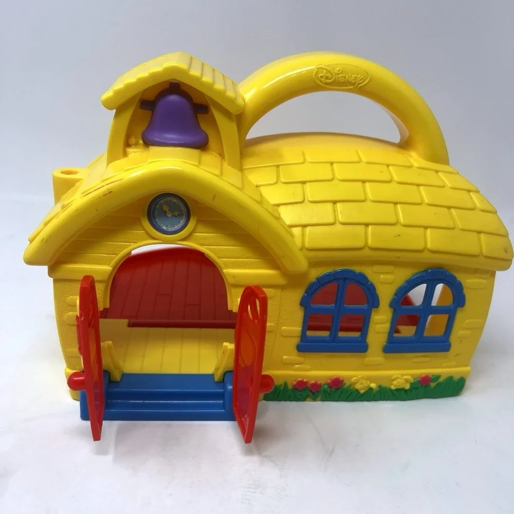 Vintage 90s Mattel Disney Mickey Mouse Carry Around School Playset 6 Figures